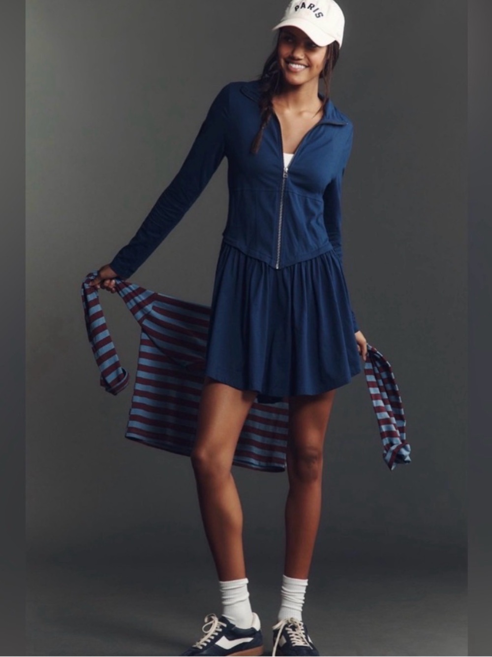 NWT Daily Practice Taylor Long Sleeve Zip Front Mini Dress